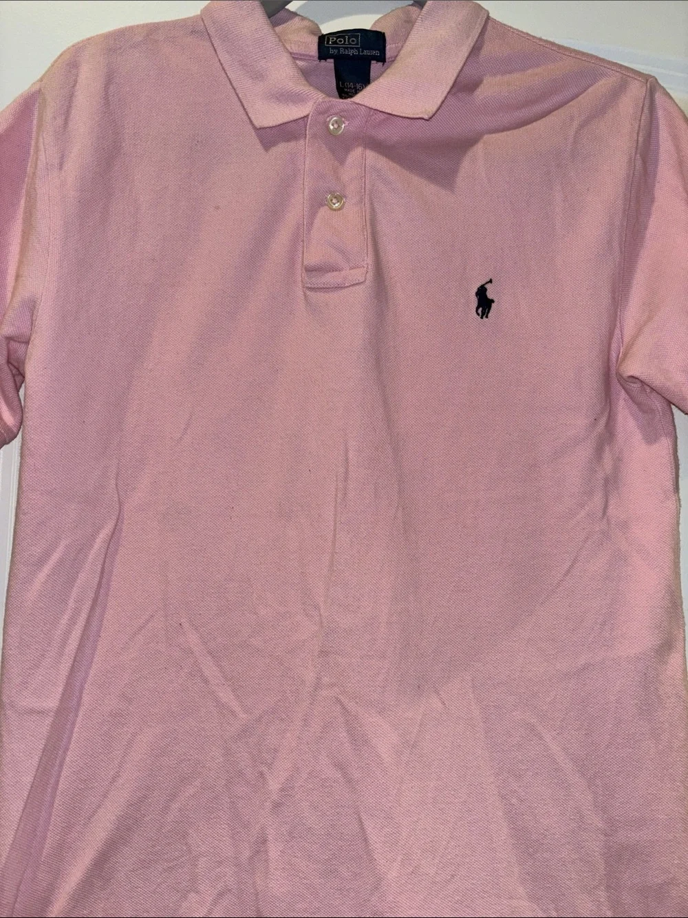 Ralph Lauren Light Pink Short-Sleeve Polo with Navy Pony